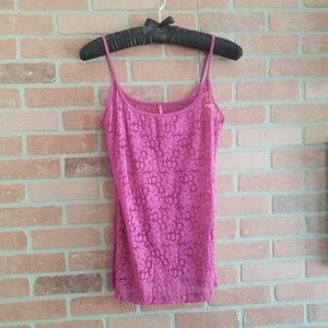 Pink Lace Ruby Ribbon Cami